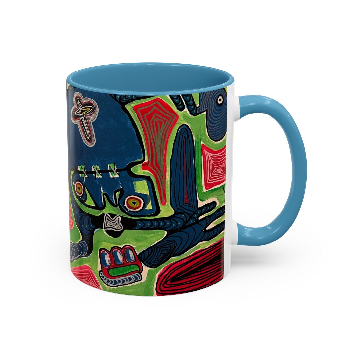 AFTER LIFE2.0  Abstract Neon Doodle Coffee Mug — Colorful Surreal Art Accent Mug (11/15oz)