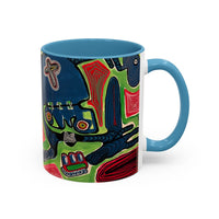 AFTER LIFE2.0  Abstract Neon Doodle Coffee Mug — Colorful Surreal Art Accent Mug (11/15oz)