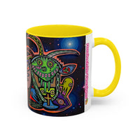 Psychedelic RYDER2.0   Space Goat Accent Coffee Mug — Colorful Cosmic Animal Art (11/15oz)