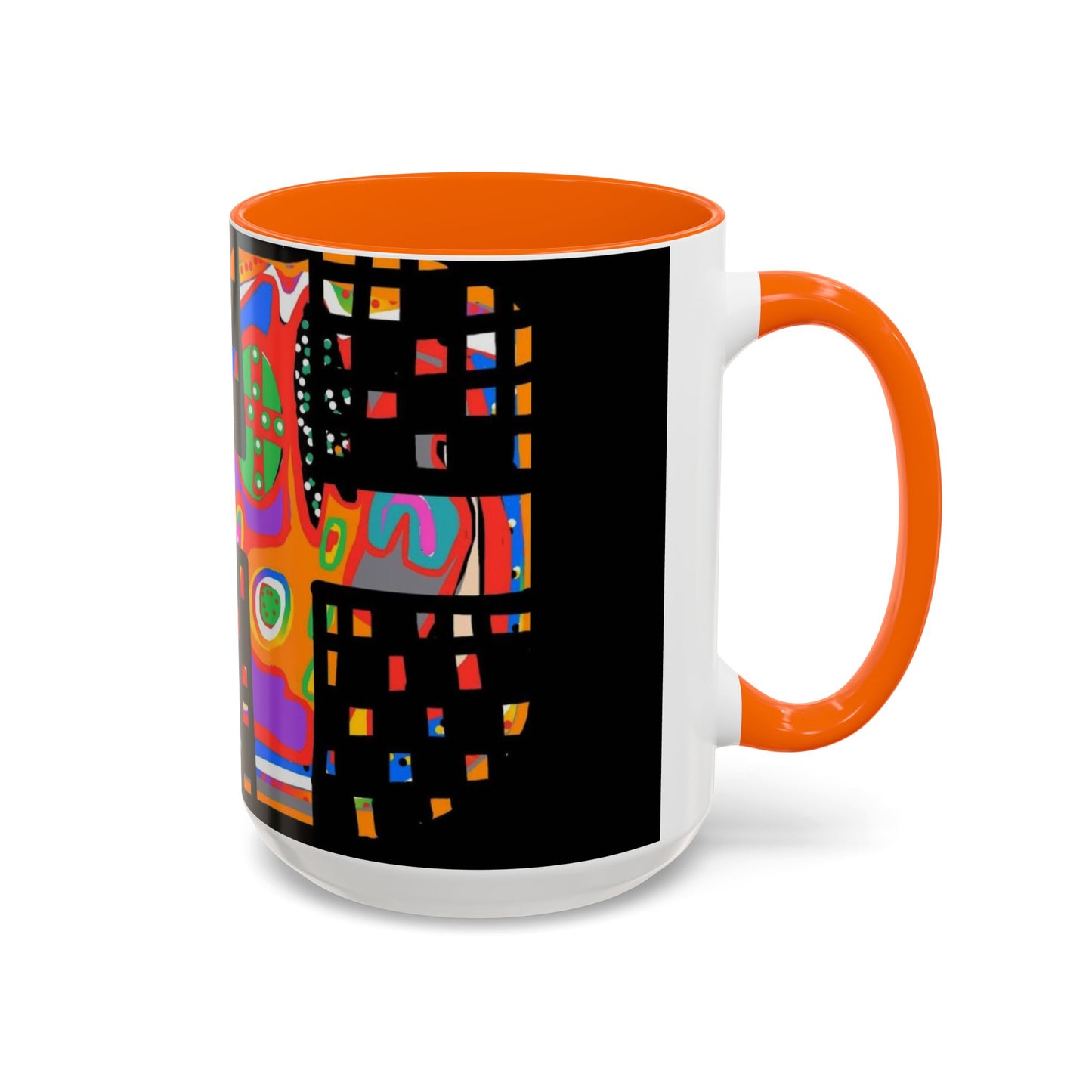 Coffee Mug — Colorful Abstract Cross Accent Ceramic Mug (11/15 oz)