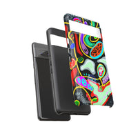 CRAZY4  Abstract Neon Skull Phone Case — Colorful Psychedelic Protective Cover