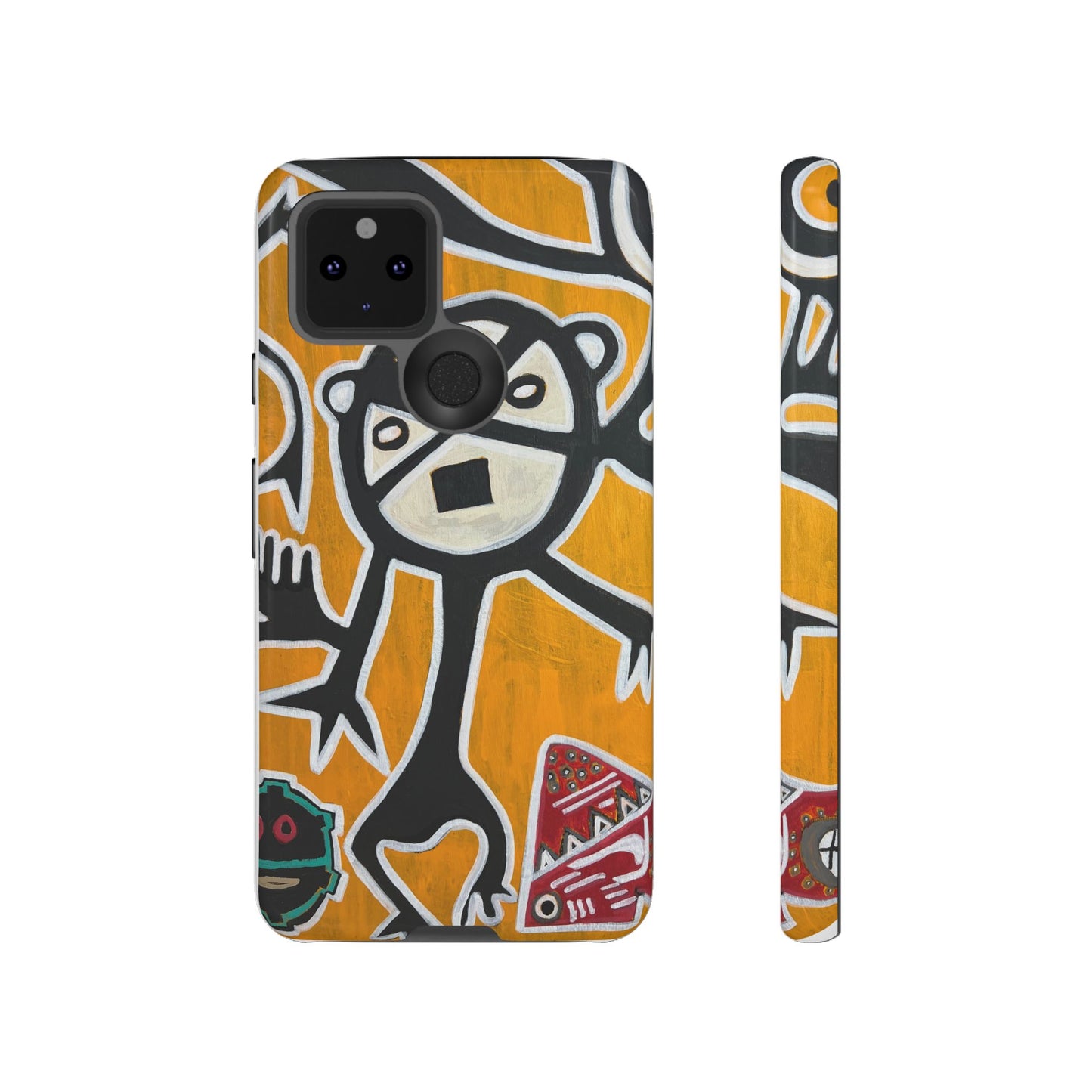 Abstract TAINO  Tribal Art Phone Case – Bold Orange Graphic Protective Cover
