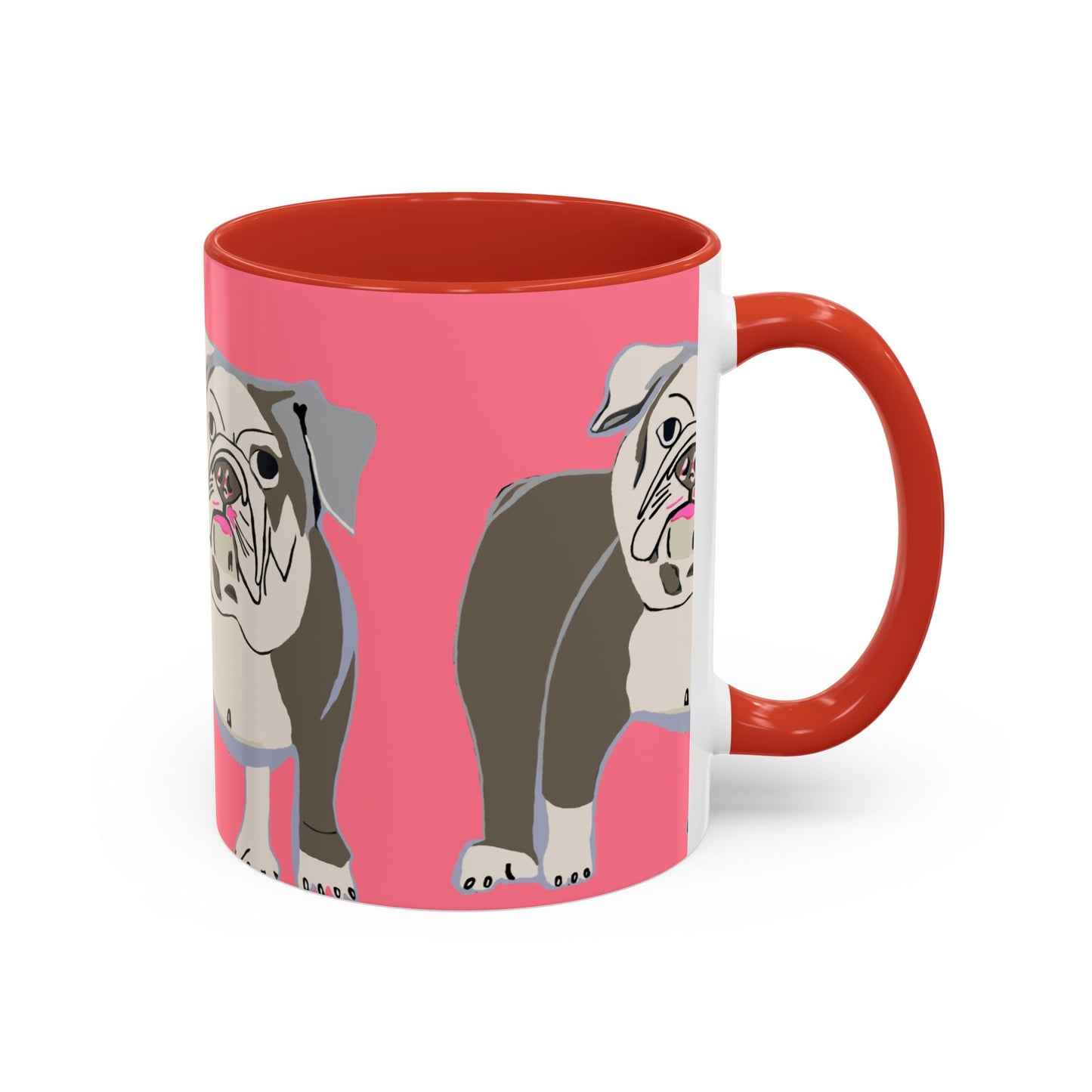 Bulldog Accent Coffee Mug — Cute Pink Dog Lover Mug (11/15oz)