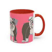 Bulldog Accent Coffee Mug — Cute Pink Dog Lover Mug (11/15oz)