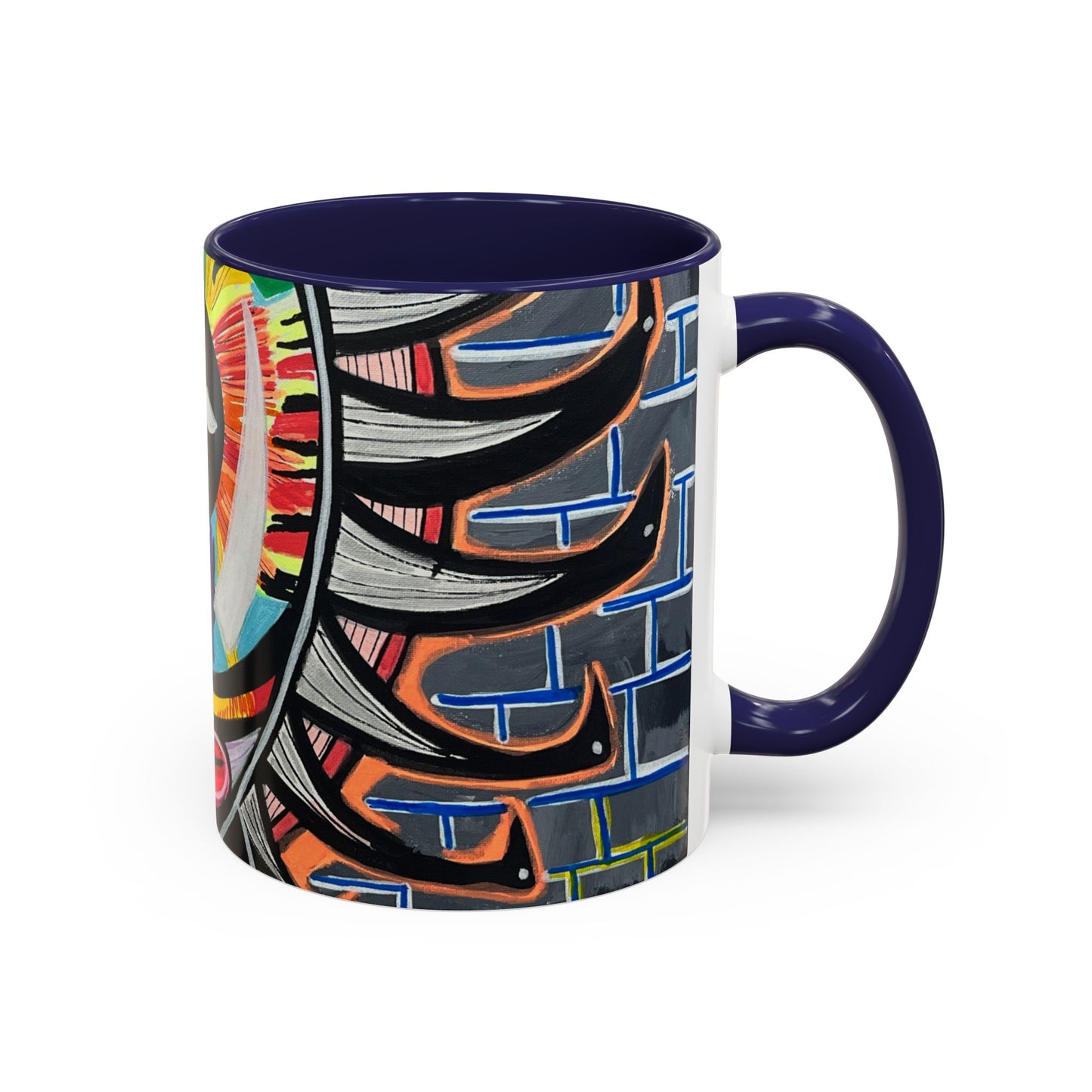 Abstract Street-Art Eye Coffee Mug — Colorful Graffiti Accent Mug (11/15 oz)