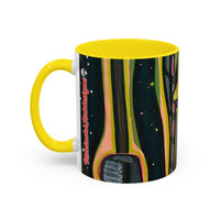 VINCENT  Skull Pop Art Accent Coffee Mug — Colorful Neon Tribal Skull Design (11/15oz)