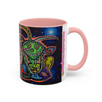 Psychedelic RYDER2.0   Space Goat Accent Coffee Mug — Colorful Cosmic Animal Art (11/15oz)