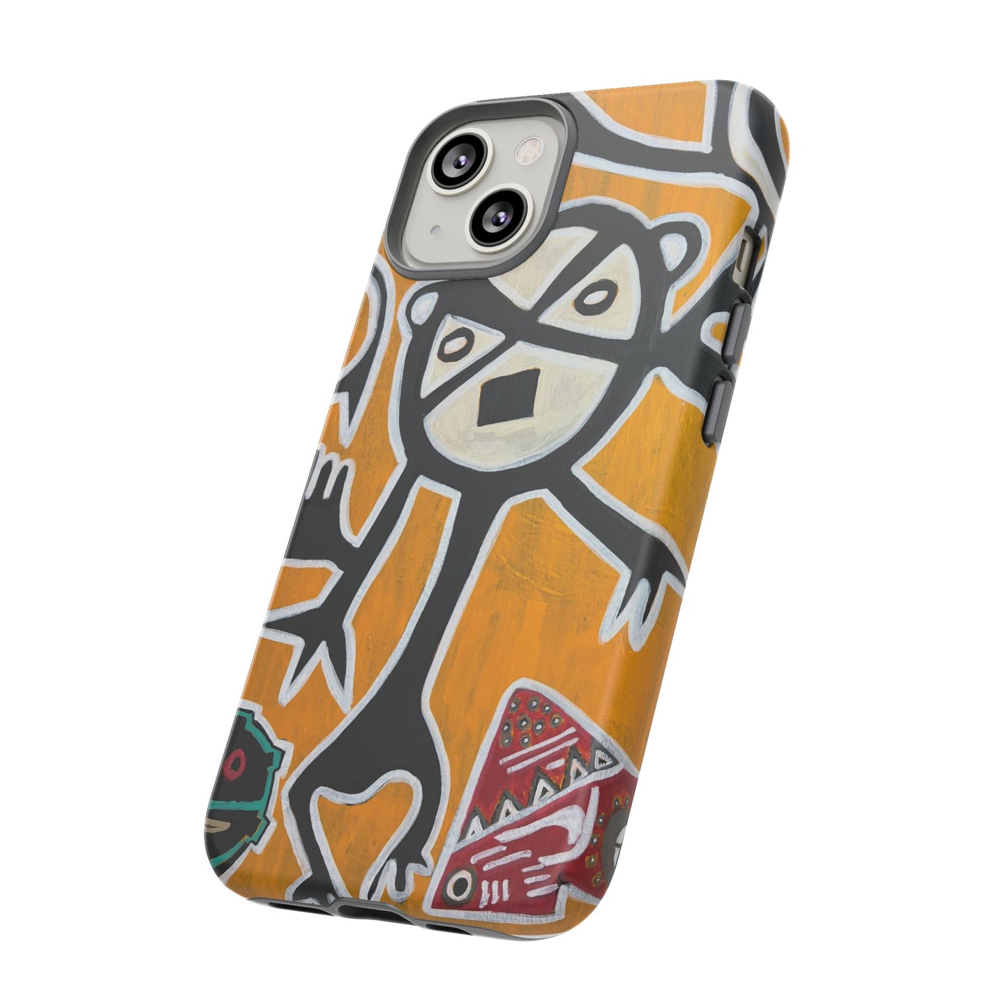 Abstract TAINO  Tribal Art Phone Case – Bold Orange Graphic Protective Cover