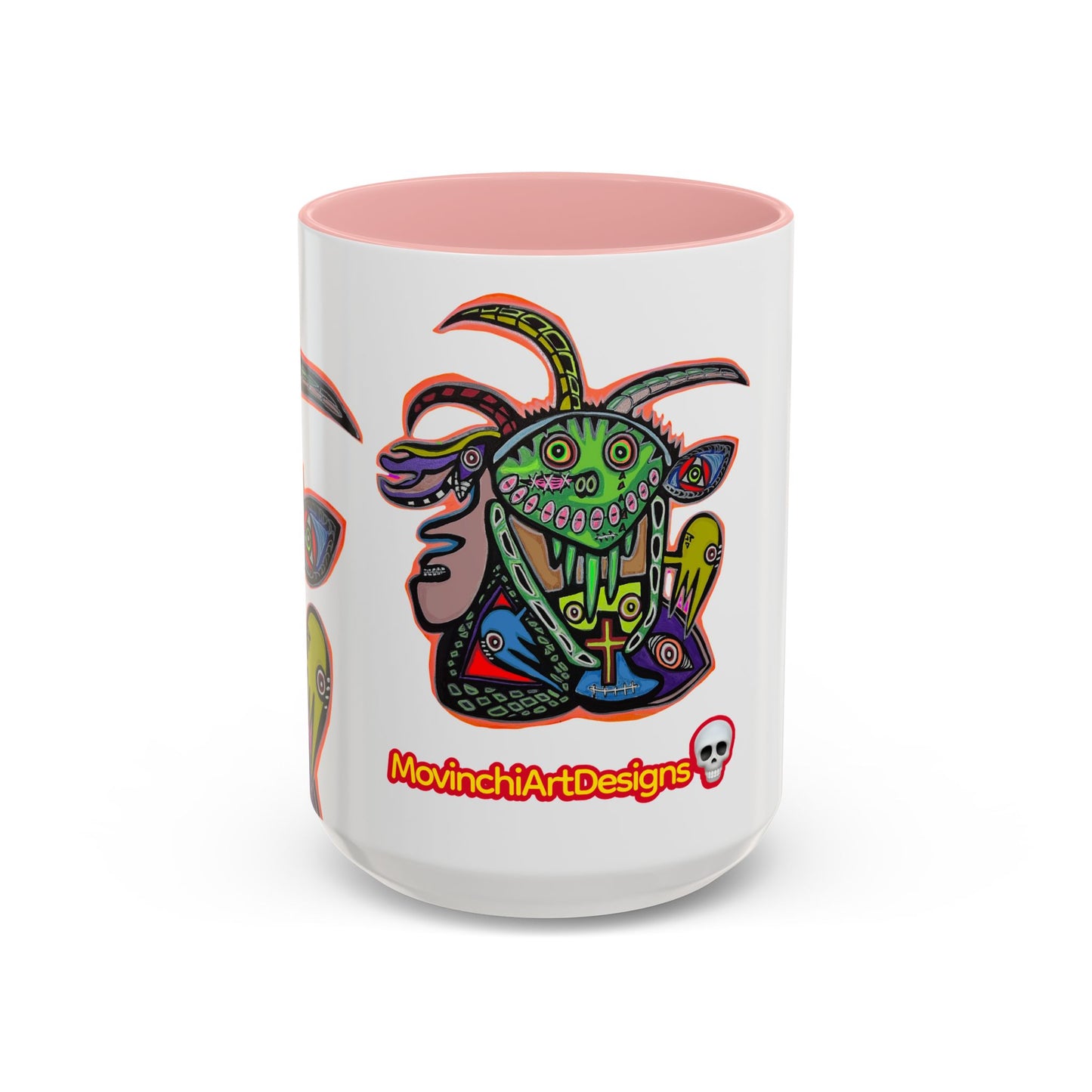 Colorful RYDER.   Abstract Jester Accent Coffee Mug — MovinchiArtDesigns