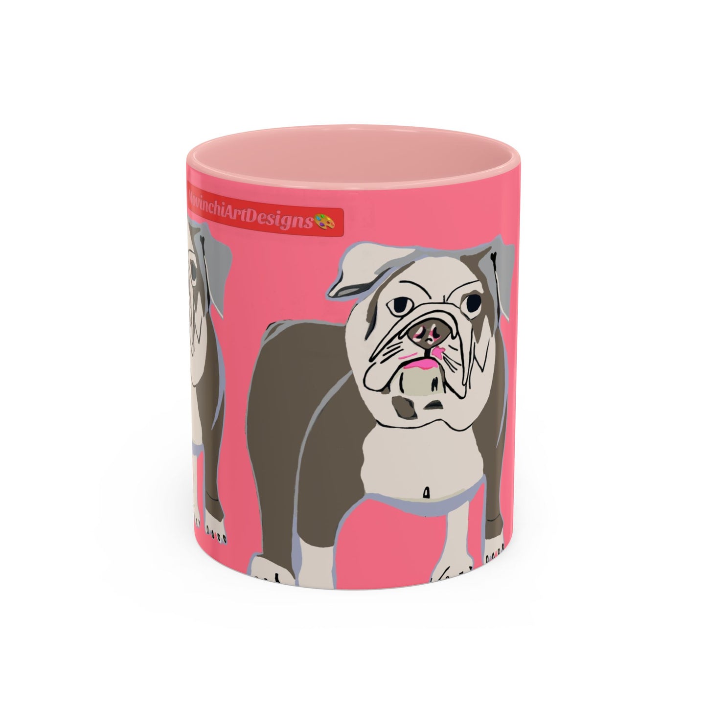 Bulldog Accent Coffee Mug — Cute Pink Dog Lover Mug (11/15oz)