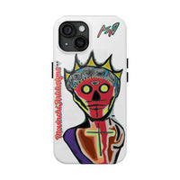 Artistic Crown KING GRAY  Skull Tough Phone Case — Colorful Abstract Guardian Design