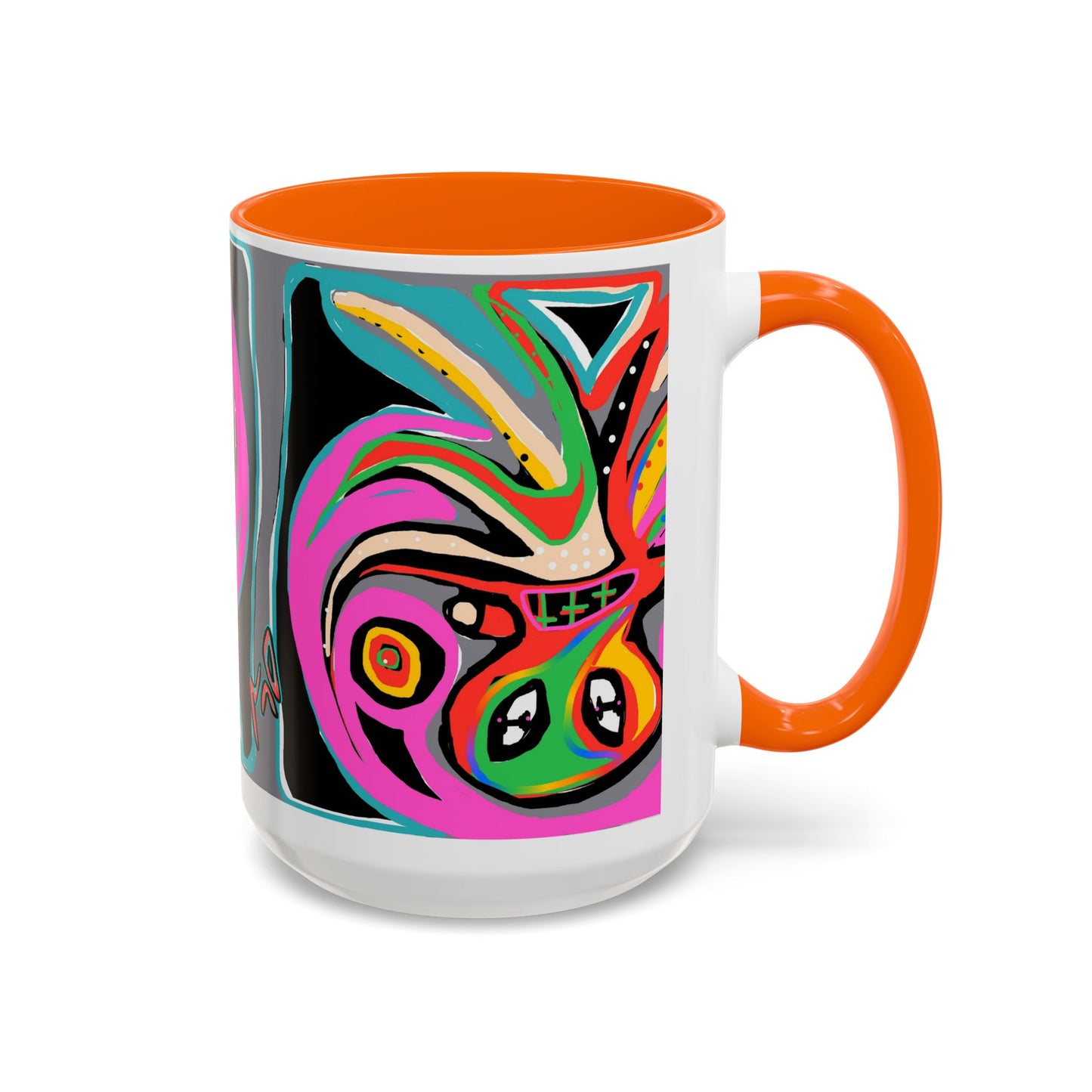Abstract Neon octopussy Coffee Mug — Colorful Pop Art Accent Mug (11/15oz)