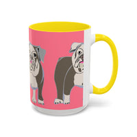 Bulldog Accent Coffee Mug — Cute Pink Dog Lover Mug (11/15oz)