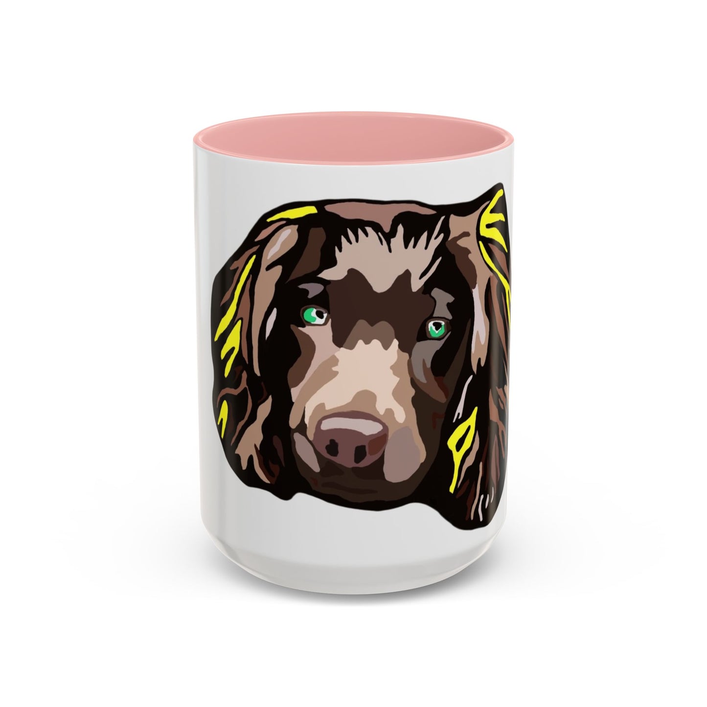 MR COCKER Dog Portrait Accent Coffee Mug — Brown Spaniel Art Mug (11/15oz)