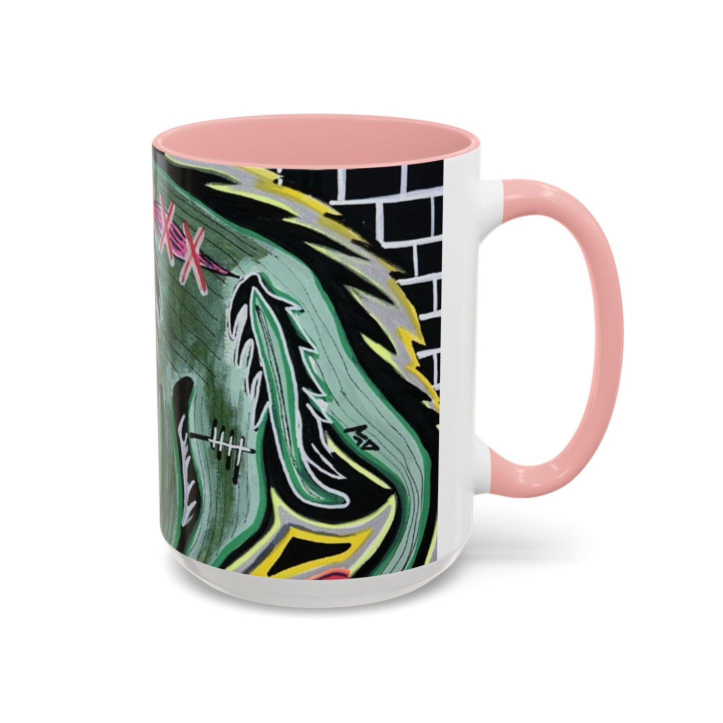 CHUPACABRAS.  Green Monster Art Coffee Mug — Spooky Neon Creature Accent Mug (11/15oz)