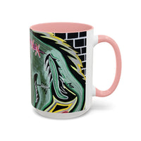 CHUPACABRAS.  Green Monster Art Coffee Mug — Spooky Neon Creature Accent Mug (11/15oz)
