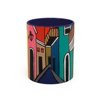 SAN SEBASTIAN2.0 Colorful Canal Houses Accent Coffee Mug — Bright European Street Art Ceramic Mug (11/15oz)