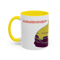 RX7  Coffee Mug — Yellow Sports Car Illustration Accent Mug