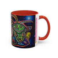 Psychedelic RYDER2.0   Space Goat Accent Coffee Mug — Colorful Cosmic Animal Art (11/15oz)