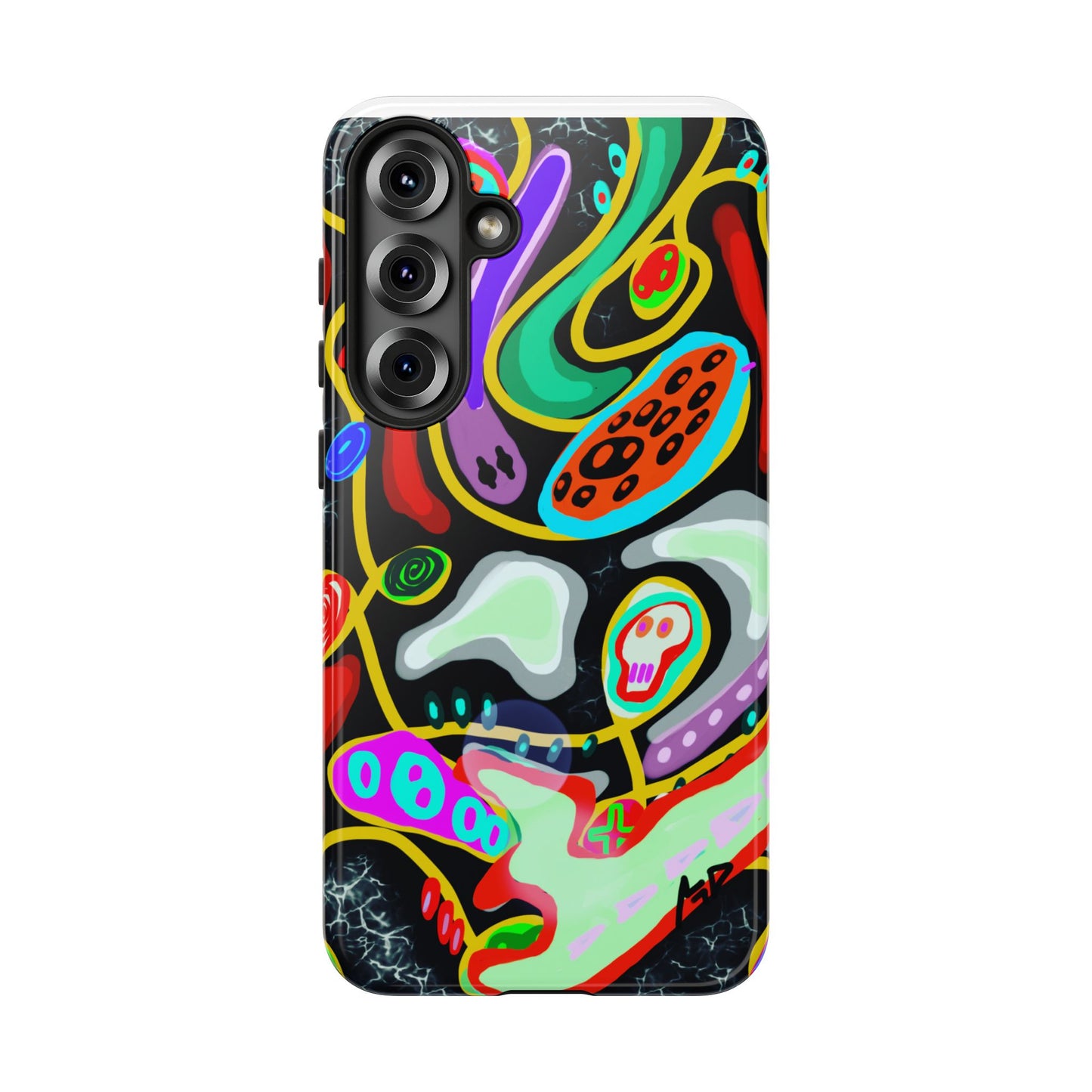 CRAZY4  Abstract Neon Skull Phone Case — Colorful Psychedelic Protective Cover