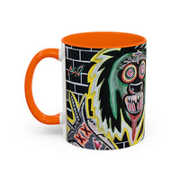 CHUPACABRAS.  Green Monster Art Coffee Mug — Spooky Neon Creature Accent Mug (11/15oz)