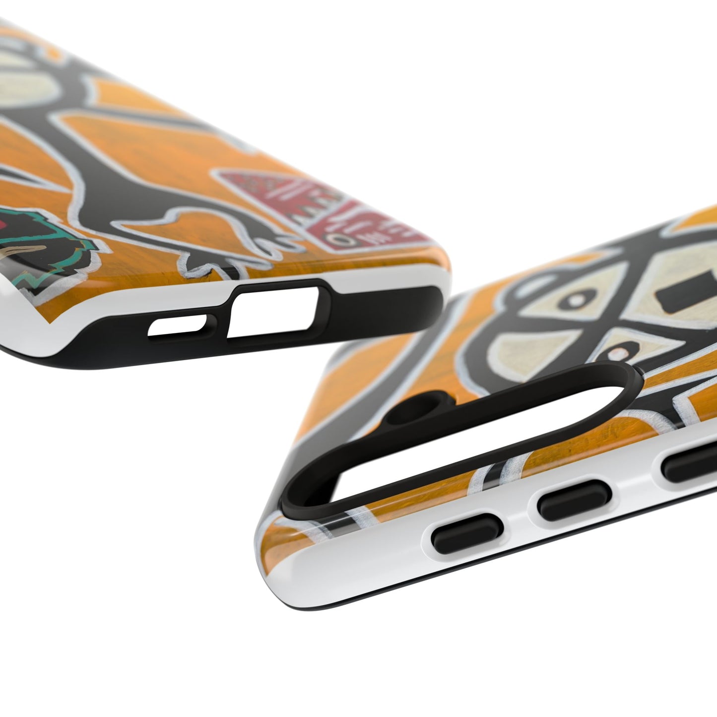 Abstract TAINO  Tribal Art Phone Case – Bold Orange Graphic Protective Cover