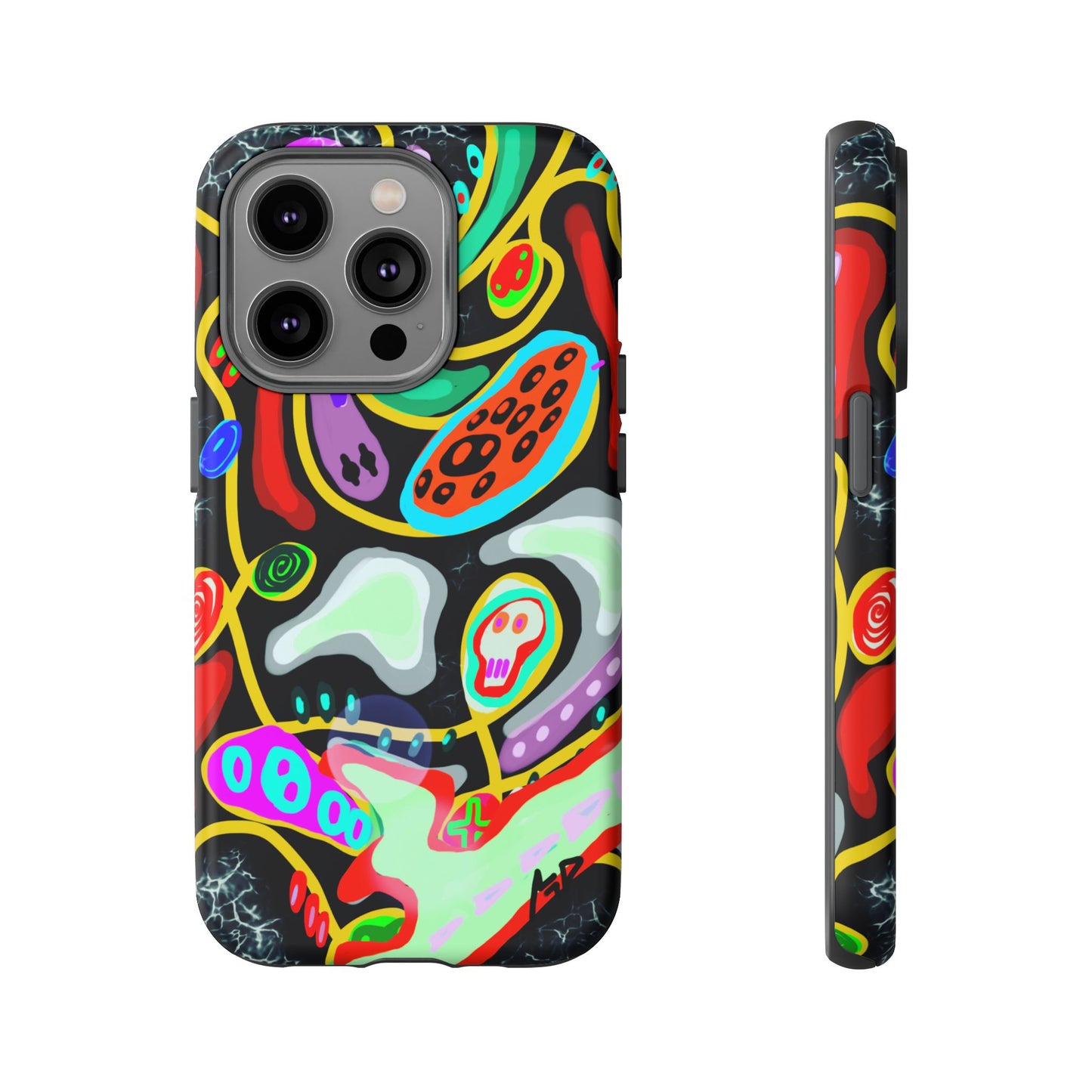 CRAZY4  Abstract Neon Skull Phone Case — Colorful Psychedelic Protective Cover