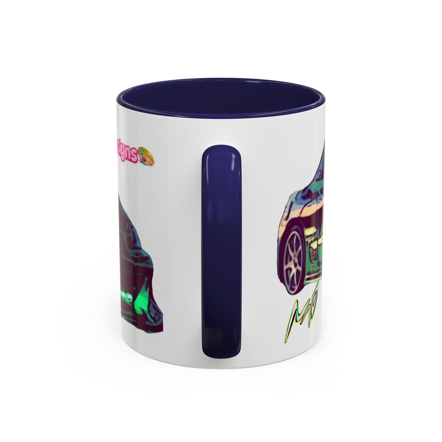 Coffee Mug —ECLIPSE  Neon Sports Car Design with "MovinchiArtDesigns" Logo