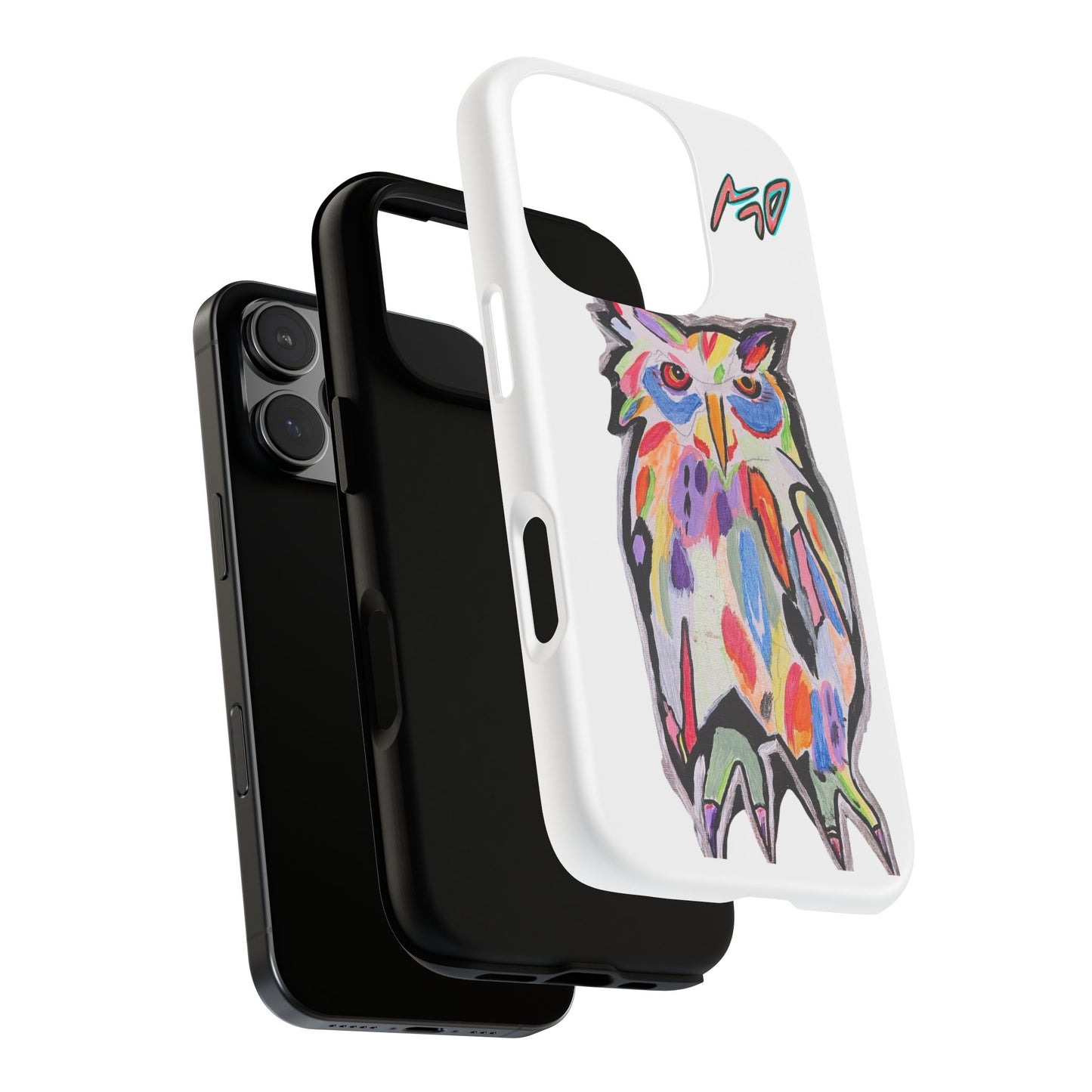 Colorful Owl Phone Case — Artistic Owl Illustration Tough Case