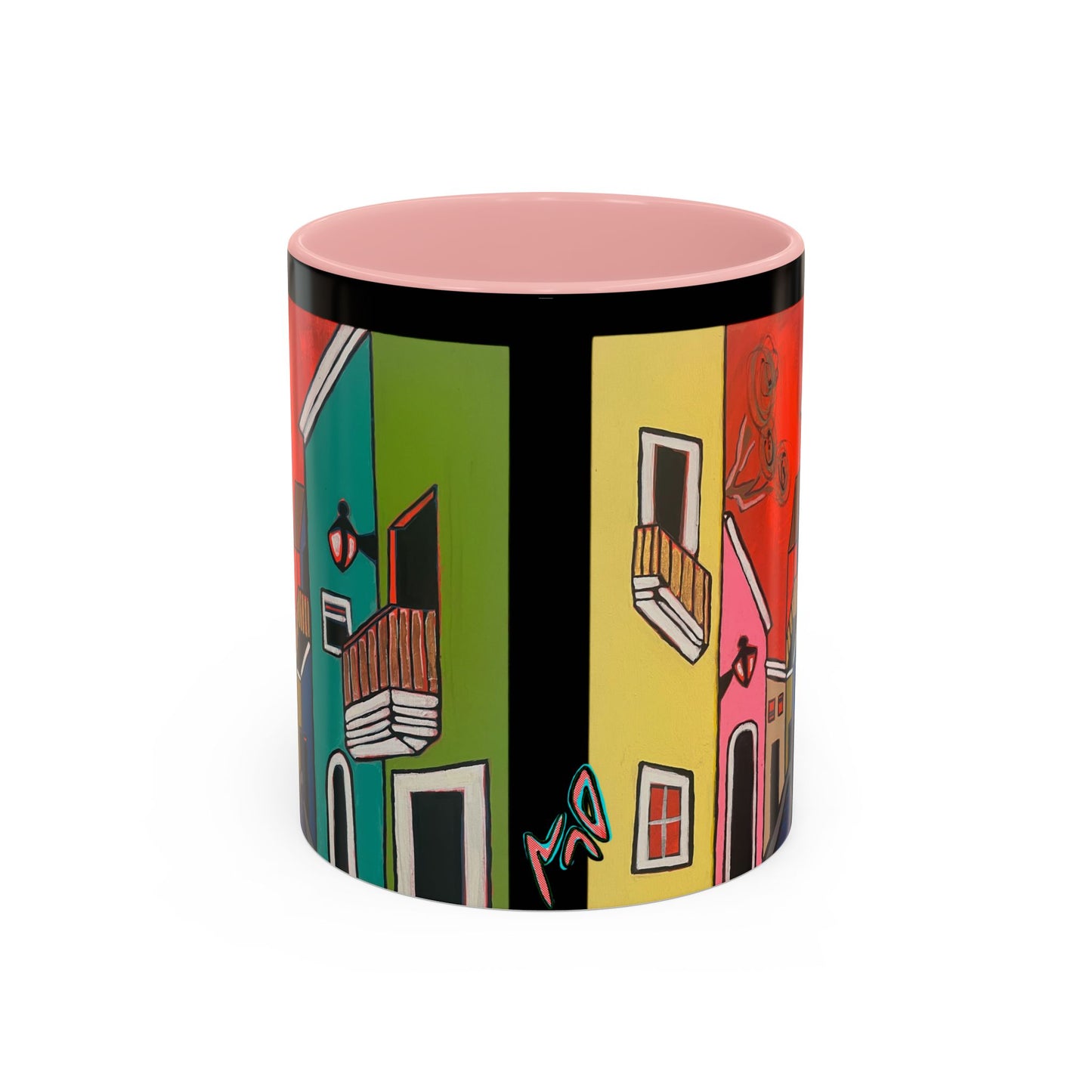 VIEJO SAN JUAN,  Colorful Cityscape Coffee Mug — Vibrant European Street Accent Mug