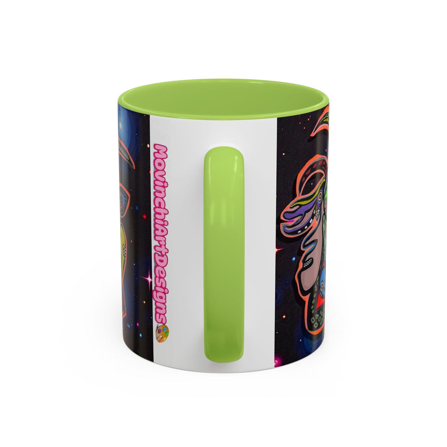 Psychedelic RYDER2.0   Space Goat Accent Coffee Mug — Colorful Cosmic Animal Art (11/15oz)