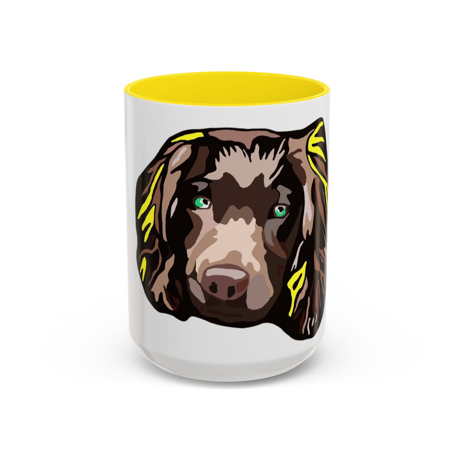 MR COCKER Dog Portrait Accent Coffee Mug — Brown Spaniel Art Mug (11/15oz)