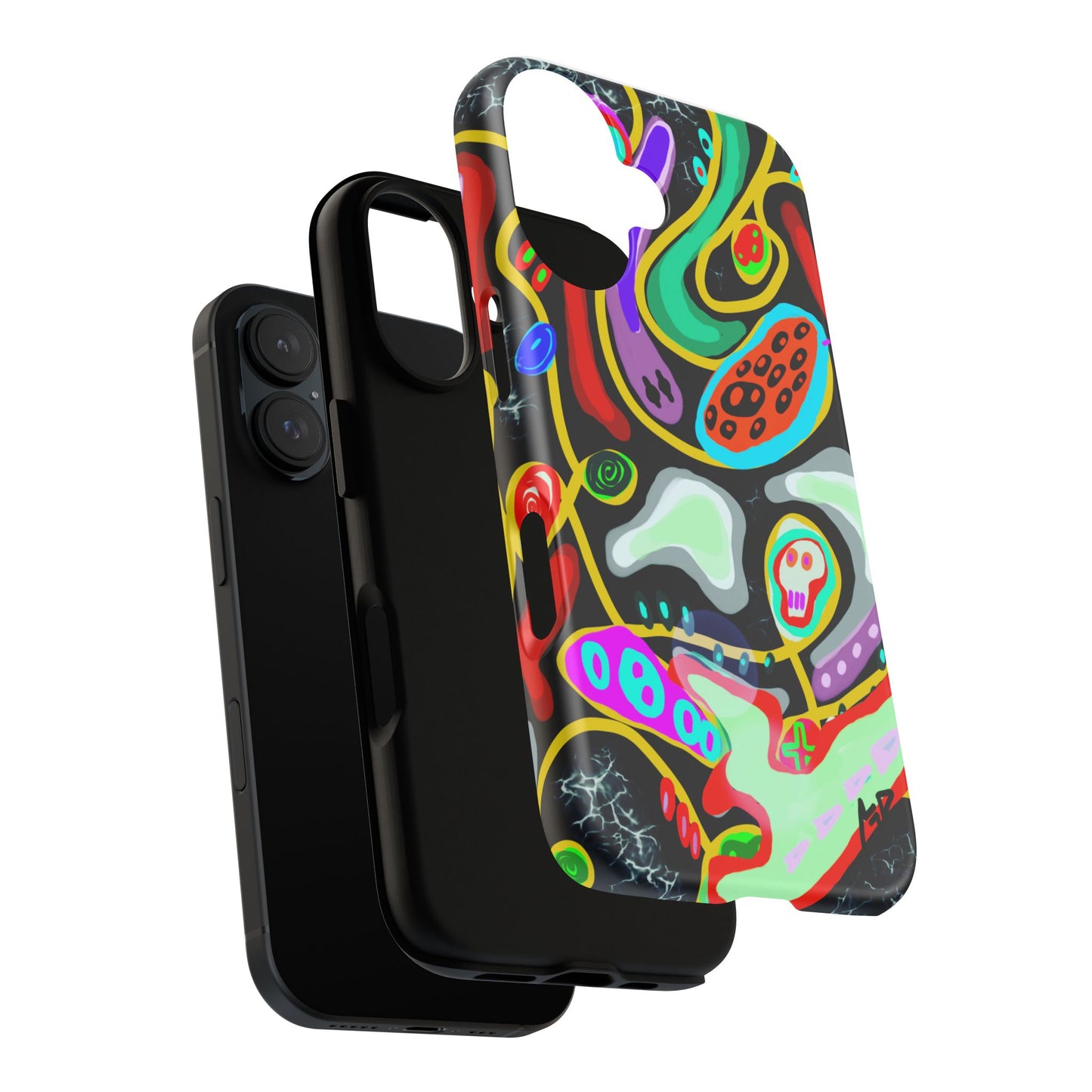 CRAZY4  Abstract Neon Skull Phone Case — Colorful Psychedelic Protective Cover
