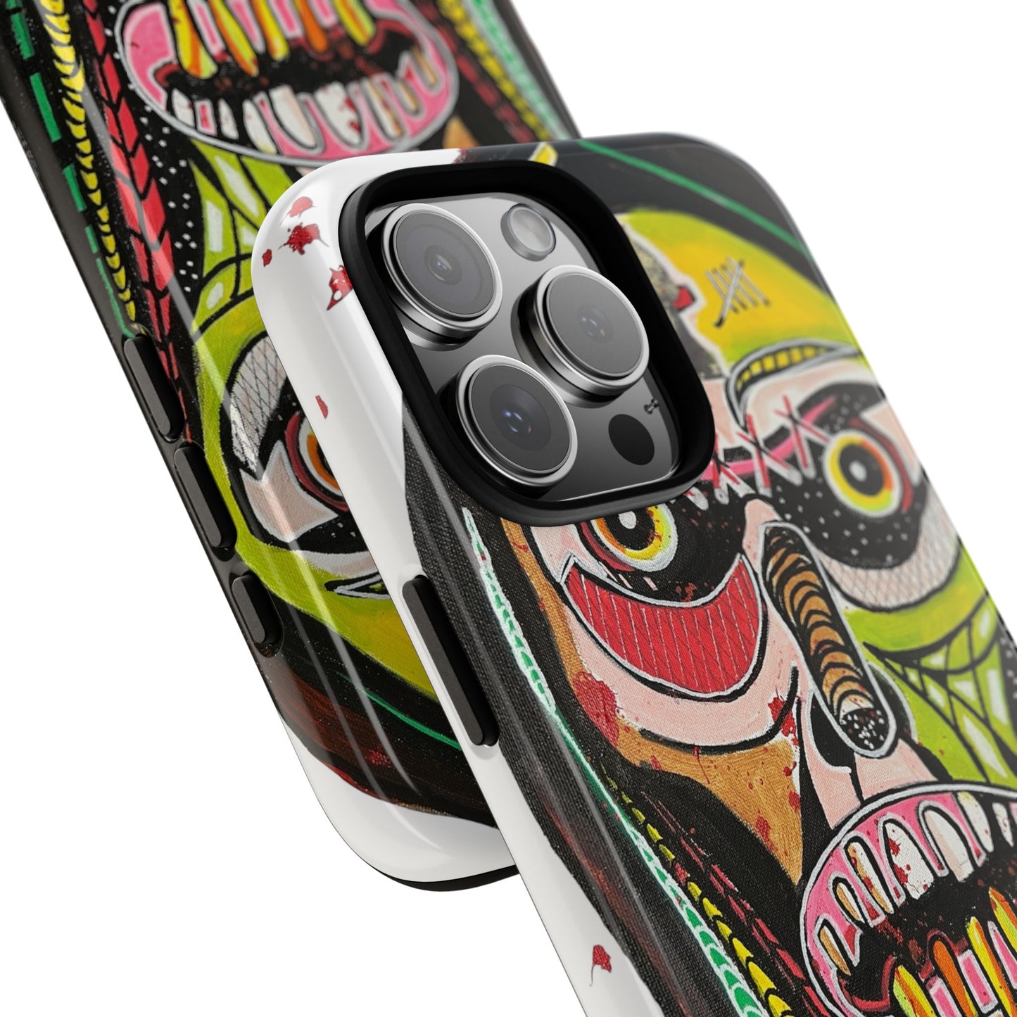 KUNTA.  Abstract Tribal Skull Phone Case — Colorful Street Art Protective Cover