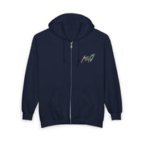 VINCENT.  Skull Graphic Zip Hoodie — Neon Retro Art Back Patch