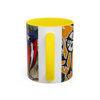 Puerto Rico Flag Coffee Mug — Rustic Street Art Accent Mug (11/15 oz)