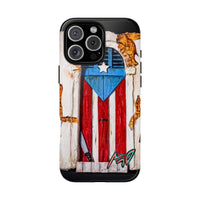 Puerto Rican Flag Phone Case - Rustic Coquí Door Design Tough Case
