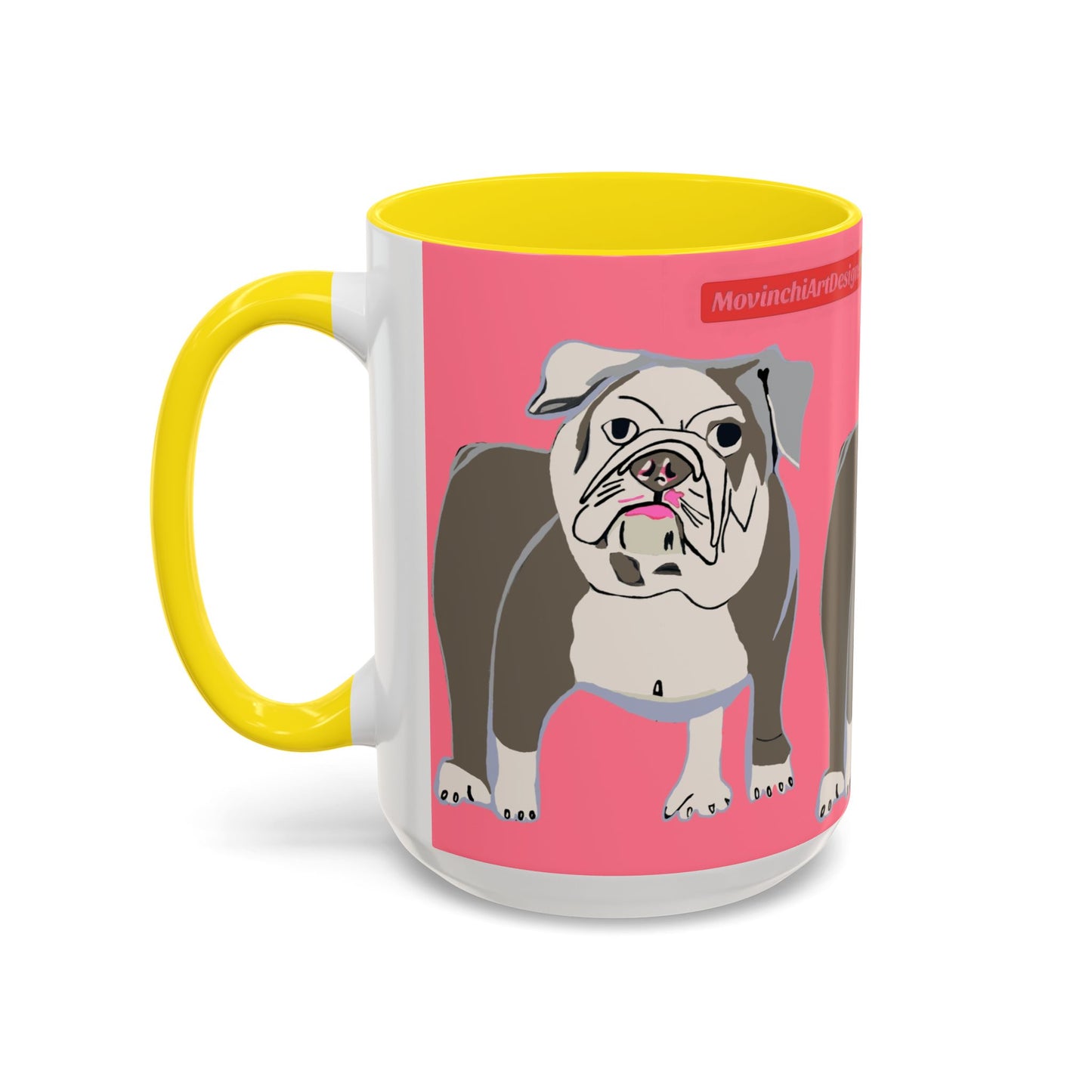Bulldog Accent Coffee Mug — Cute Pink Dog Lover Mug (11/15oz)