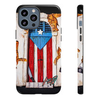 Puerto Rican Flag Phone Case - Rustic Coquí Door Design Tough Case
