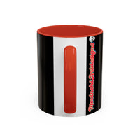 Colorful Neon OVERTHINKING  Skull Coffee Mug — Vibrant Abstract Day of the Dead Accent Mug