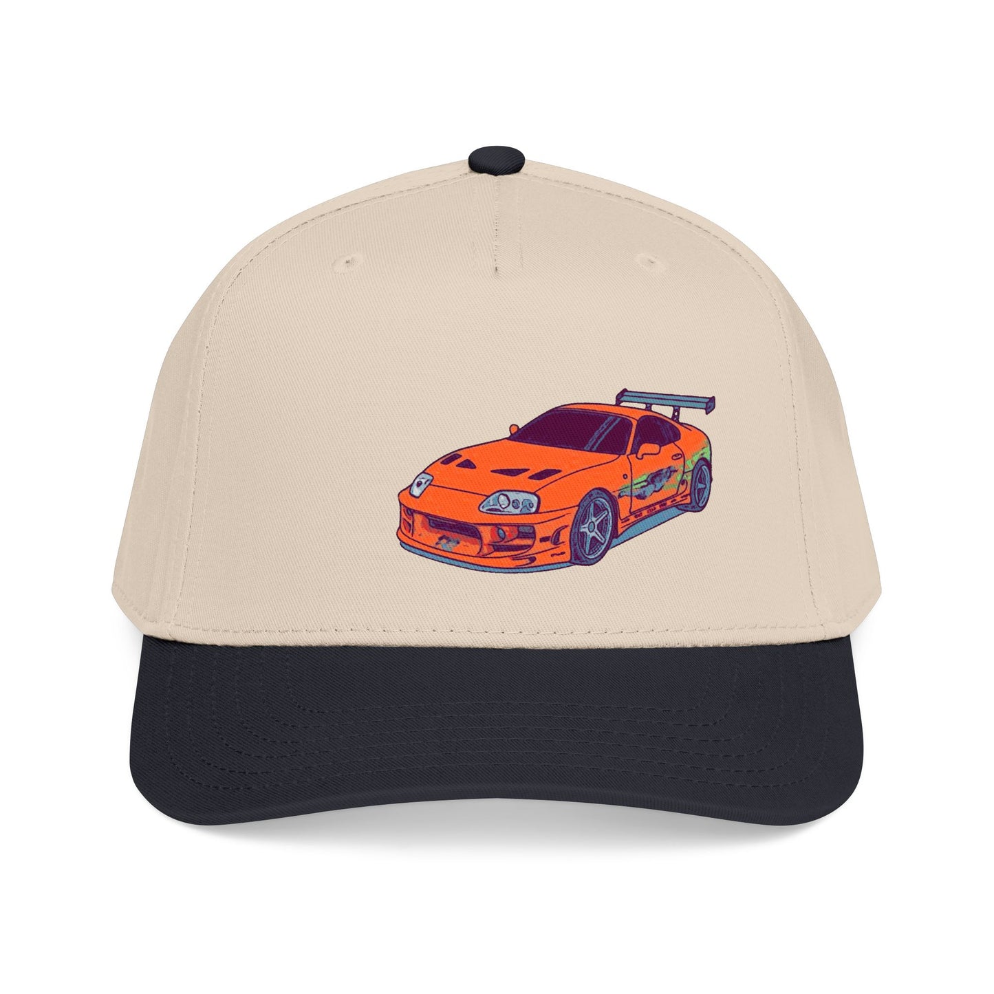 2JZ.  Retro Orange Sports Car Baseball Cap — Vintage JDM Supra Snapback