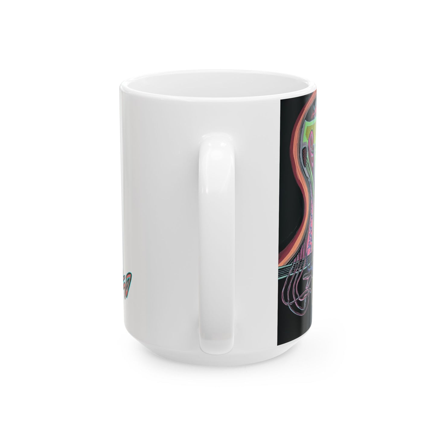 HEART ATTACK  Abstract Psychedelic Skull Ceramic Mug — Colorful Anatomical Art (11oz & 15oz)