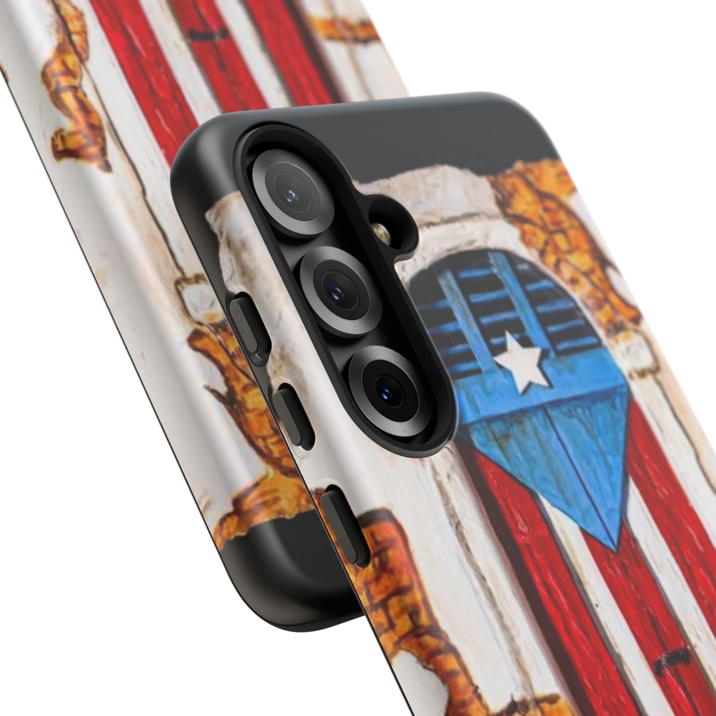 Puerto Rican Flag Phone Case - Rustic Coquí Door Design Tough Case