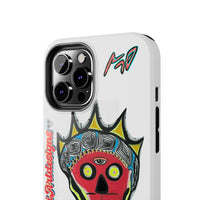 Artistic Crown KING GRAY  Skull Tough Phone Case — Colorful Abstract Guardian Design