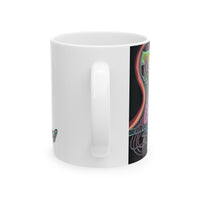 HEART ATTACK  Abstract Psychedelic Skull Ceramic Mug — Colorful Anatomical Art (11oz & 15oz)