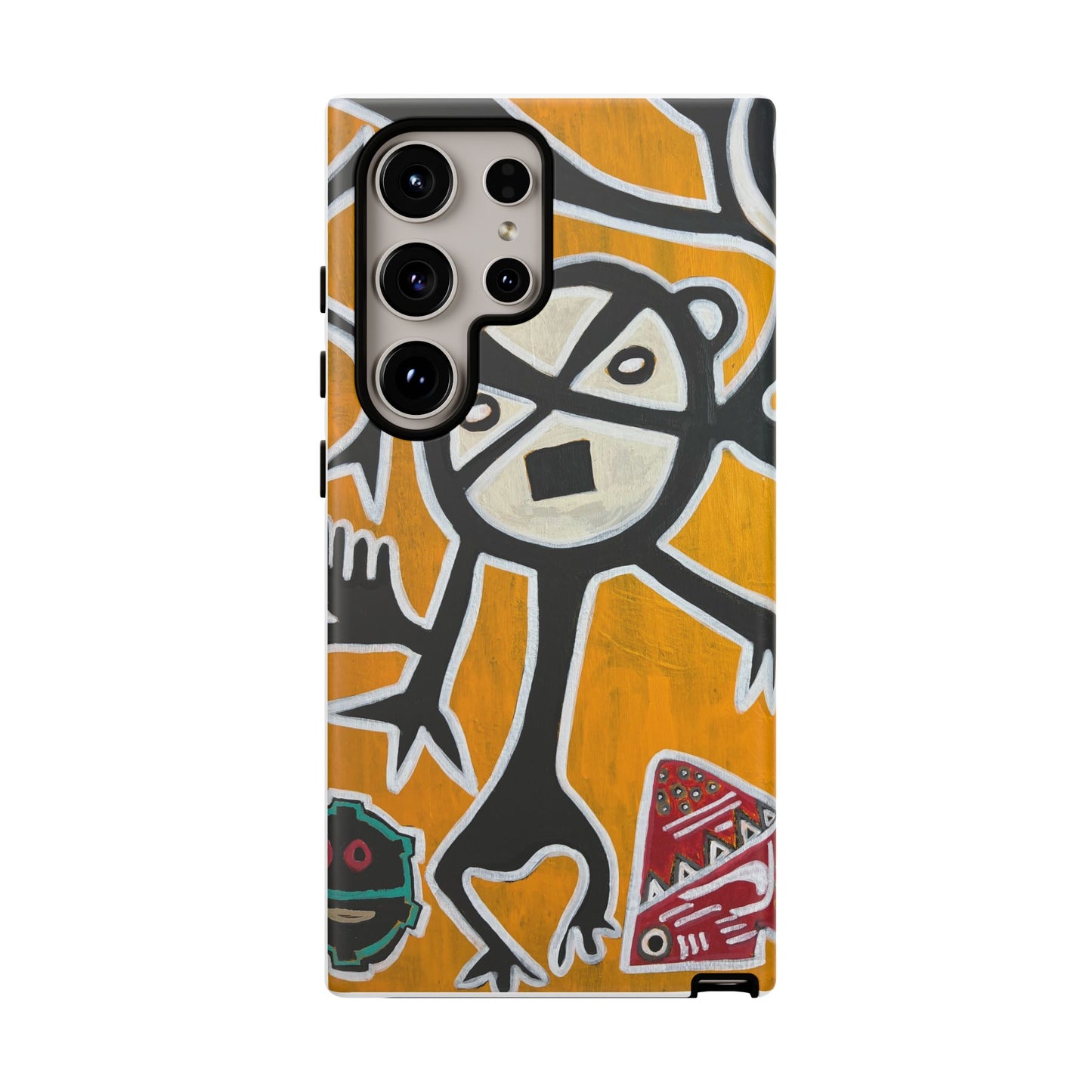 Abstract TAINO  Tribal Art Phone Case – Bold Orange Graphic Protective Cover