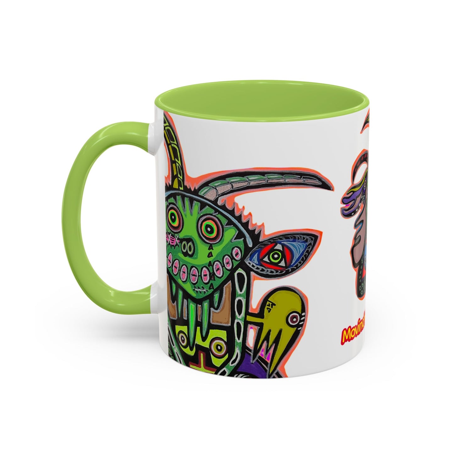 Colorful RYDER.   Abstract Jester Accent Coffee Mug — MovinchiArtDesigns