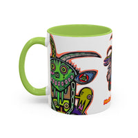Colorful RYDER.   Abstract Jester Accent Coffee Mug — MovinchiArtDesigns