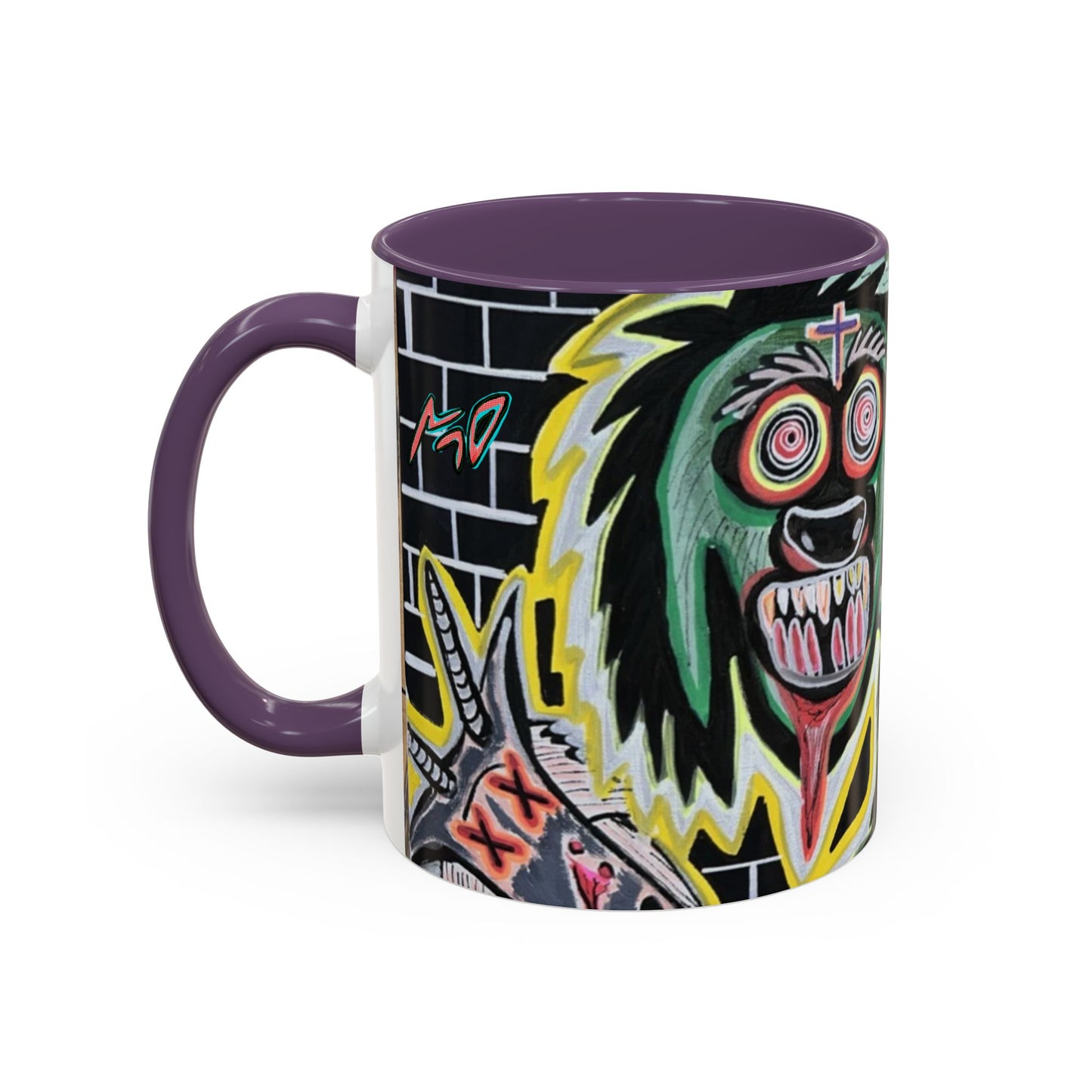 CHUPACABRAS.  Green Monster Art Coffee Mug — Spooky Neon Creature Accent Mug (11/15oz)