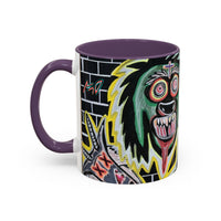 CHUPACABRAS.  Green Monster Art Coffee Mug — Spooky Neon Creature Accent Mug (11/15oz)